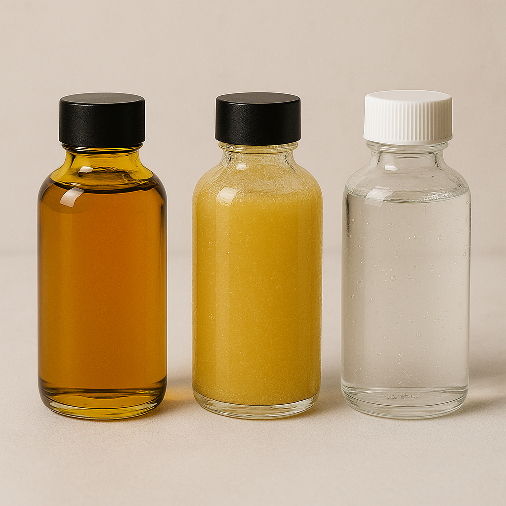 small glass bottles