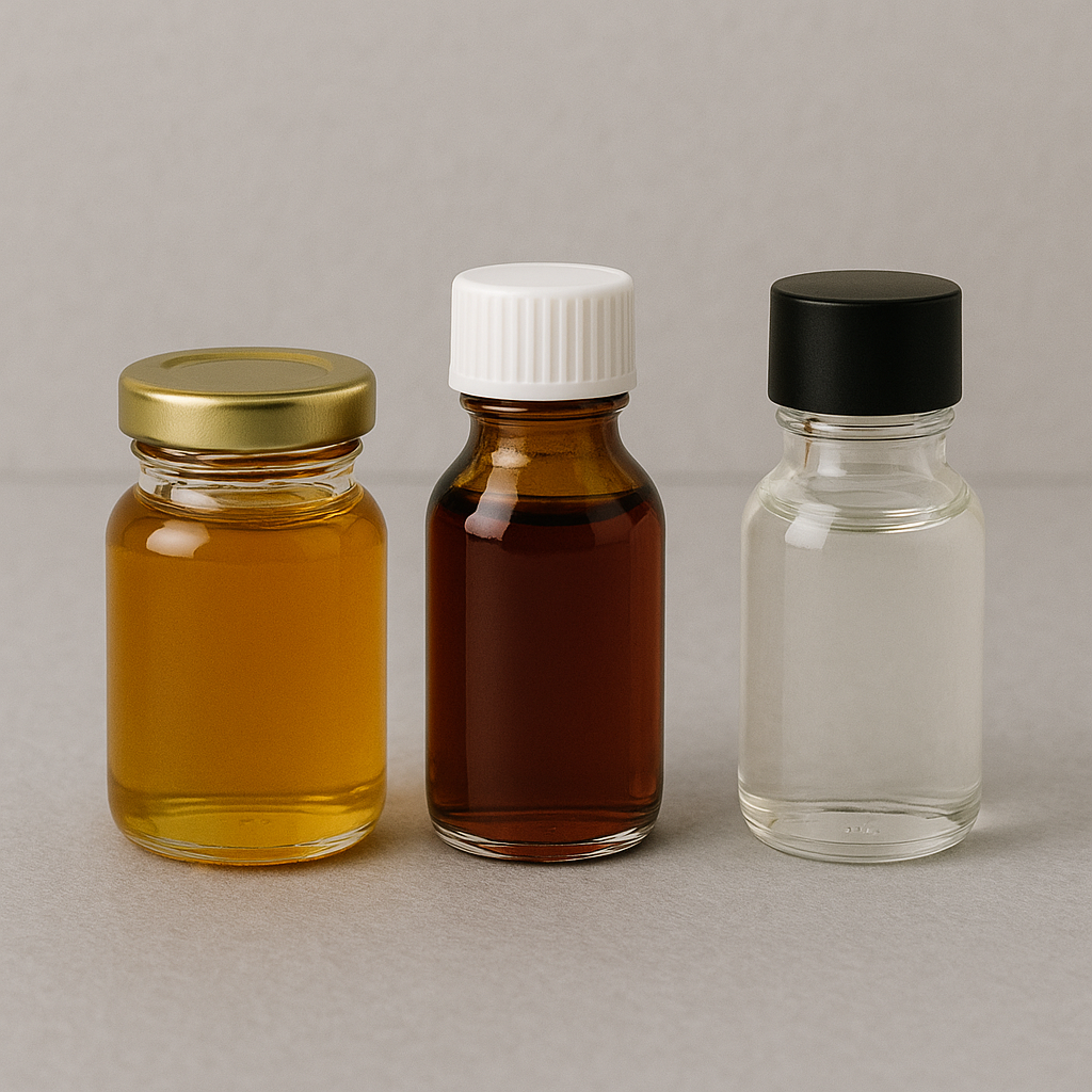 small glass bottles