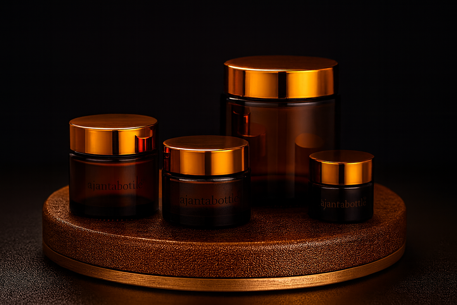 AMBER GLASS JARS