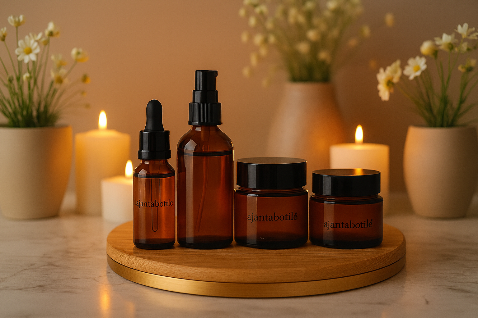 AMBER GLASS JARS