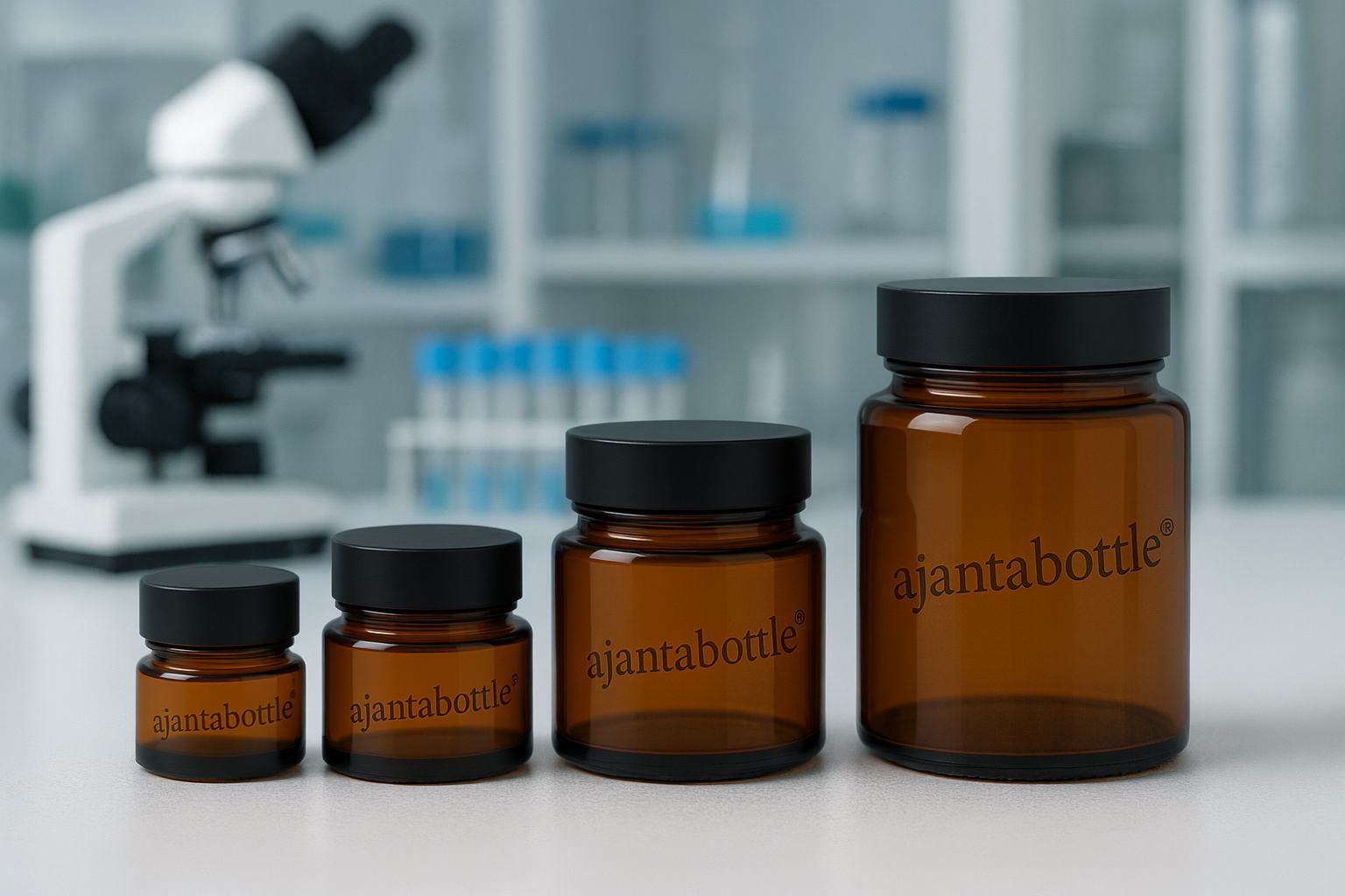 AMBER GLASS JARS