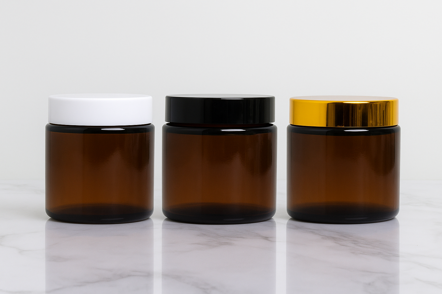 AMBER GLASS JARS