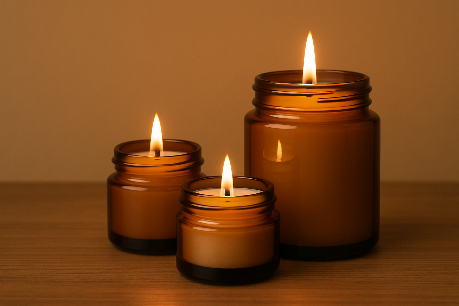 AMBER GLASS JARS