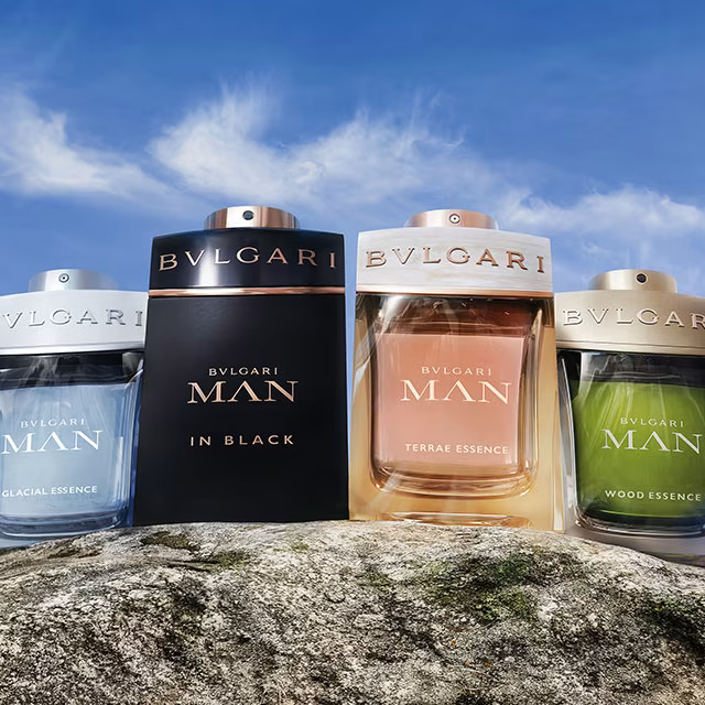 Fragrance glass bottle, glass perfume packaging, bvlgari fragrance bottle