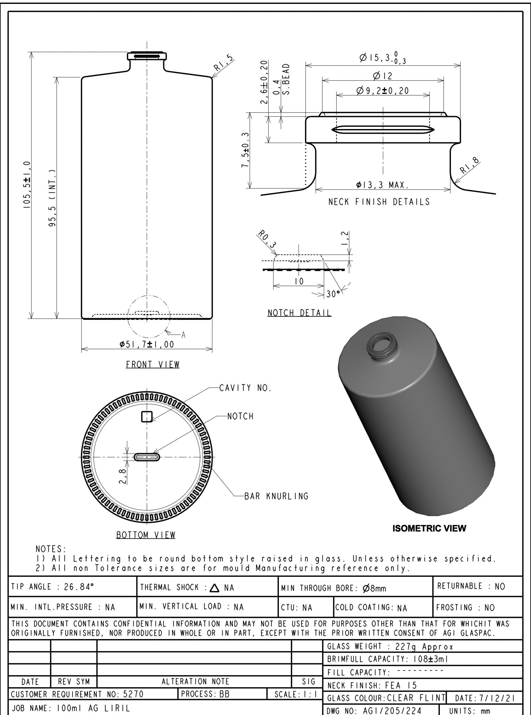 Sustainable glass perfume bottles