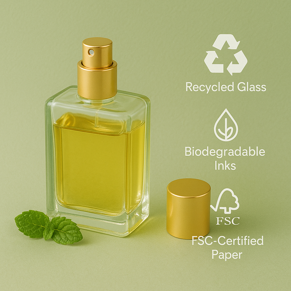 Sustainable glass perfume bottles