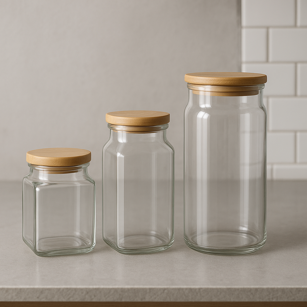 small glass jars