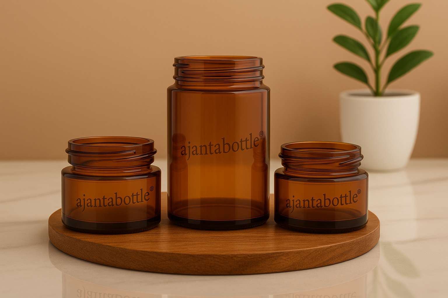 AMBER GLASS JARS