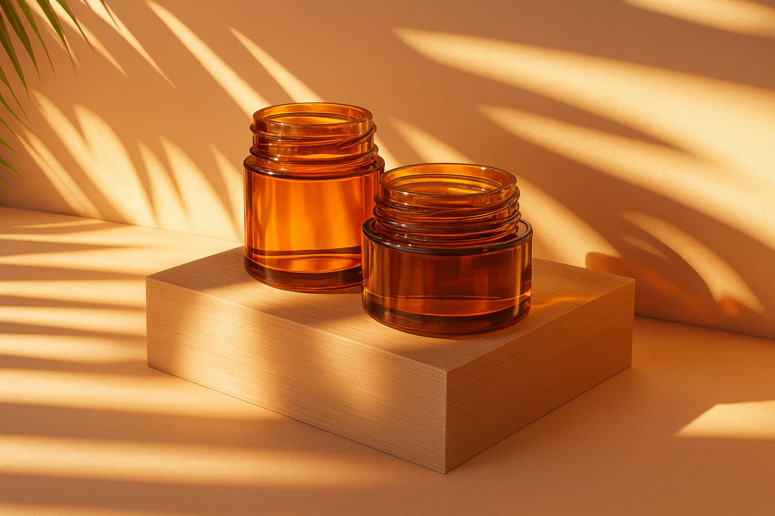 AMBER GLASS JARS