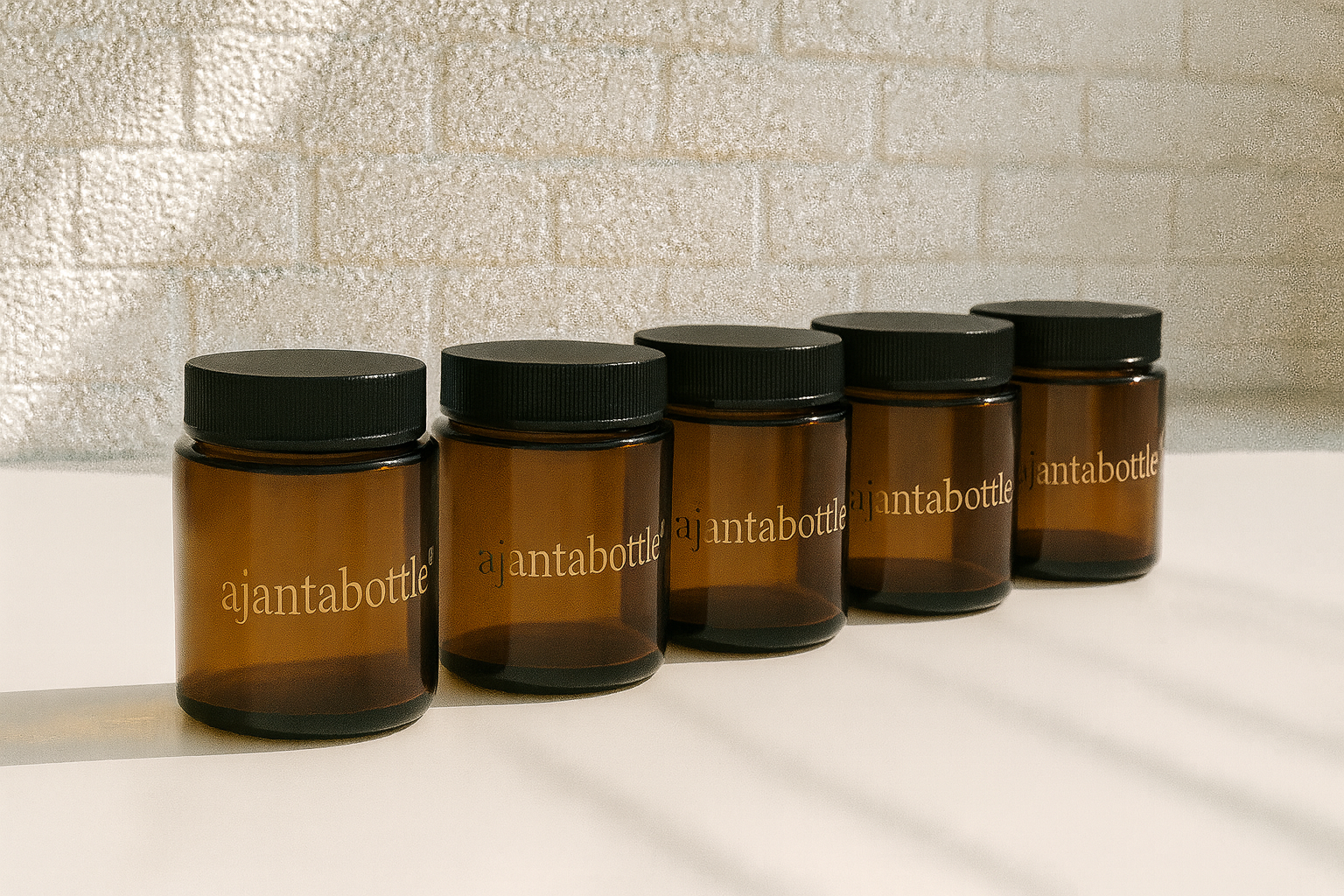 AMBER GLASS JARS