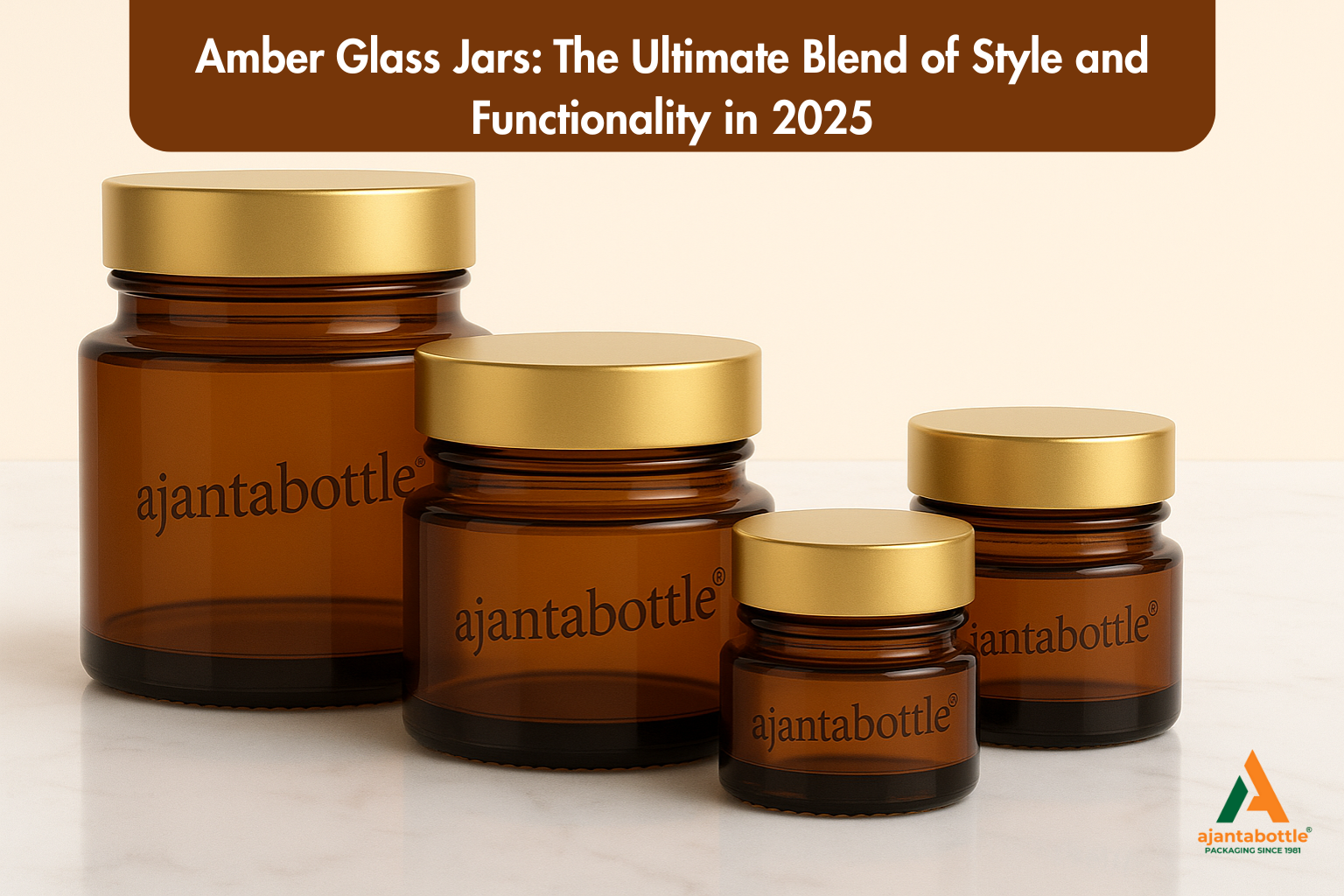 AMBER GLASS JARS