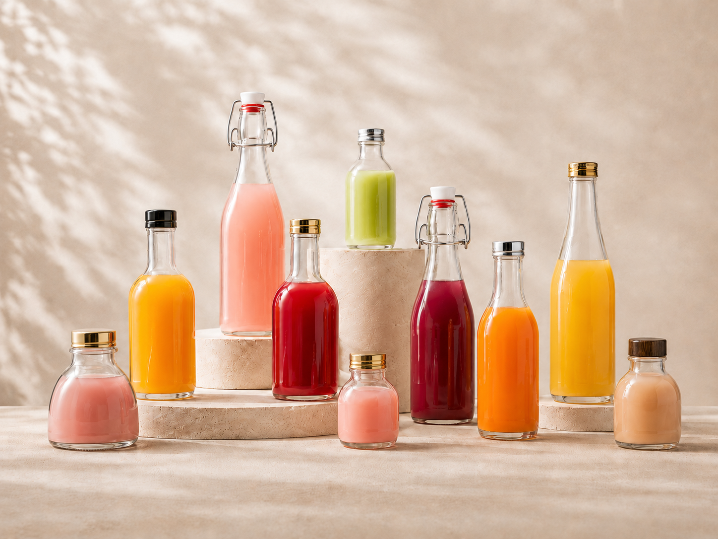 glass bevearge bottles