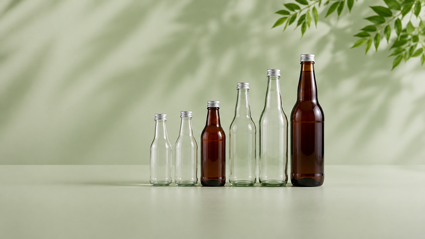 GLASS BEVERAGE BOTTLES