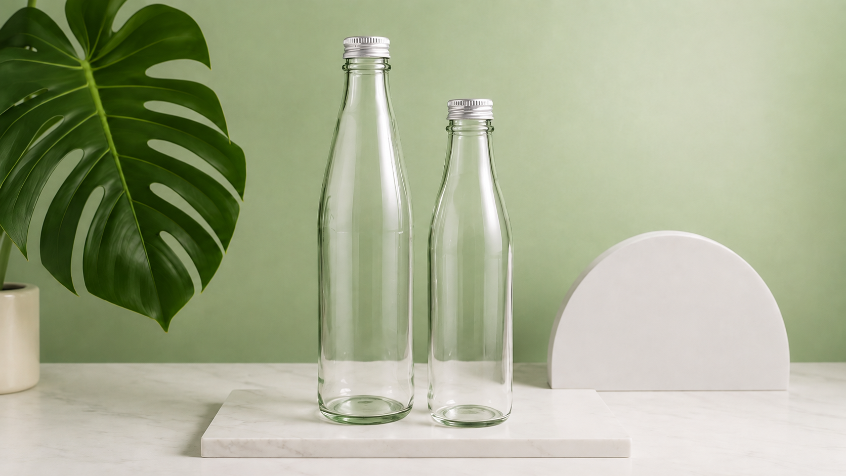 glass beverage bottles