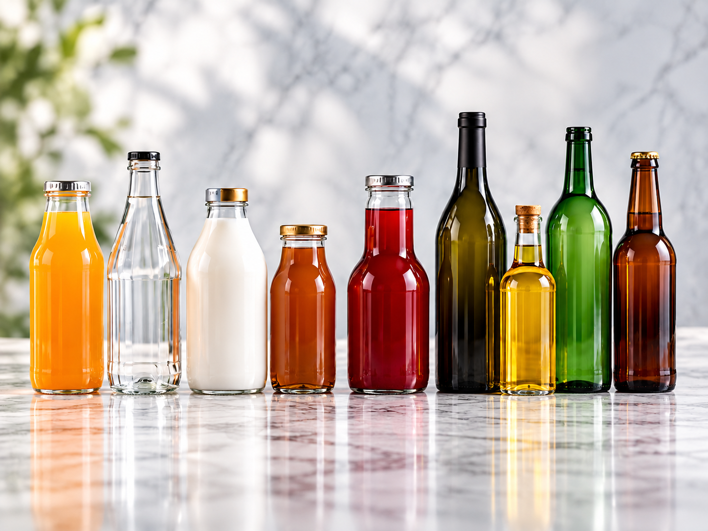 glass beverage bottles
