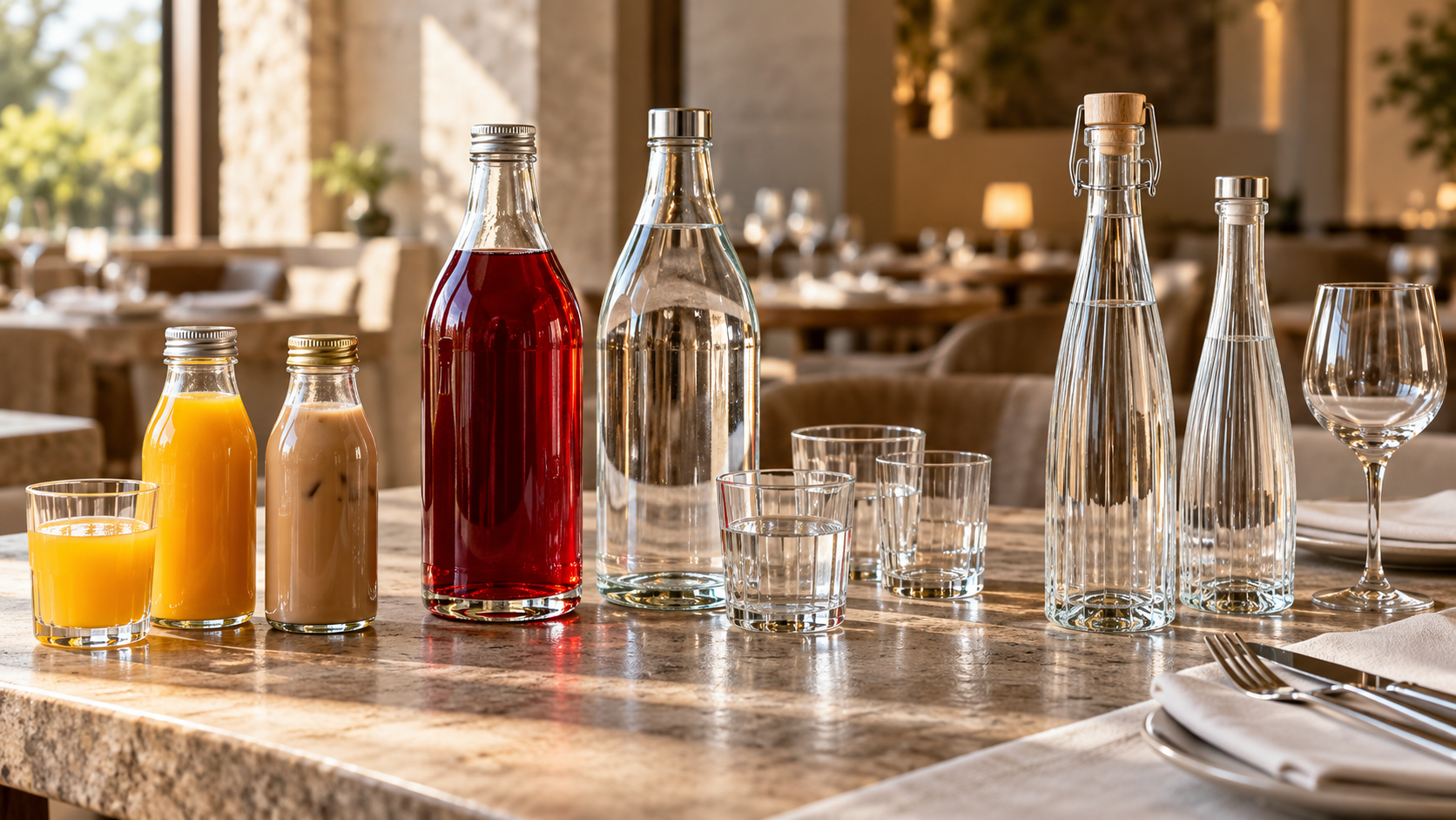 glass beverage bottles